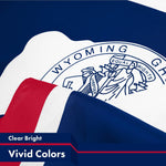 Load image into Gallery viewer, G128 5 Pack: Wyoming WY State Flag  3x5 Ft  LiteWeave Pro Series Printed 150D Polyester  Indoor/Outdoor, Vibrant Colors, Brass Grommets, Thicker and More Durable Than 100D 75D Polyester