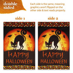 Load image into Gallery viewer, G128 Combo Pack: Garden Flag Stand Black 36 in x 16 in &amp; Garden Flag Halloween Decoration Black Cat and Ghosts 12x18 DoubleSided Blockout Fabric
