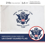 Load image into Gallery viewer, US Coast Guard Flag 210D Embroidered Polyester 3x5 Ft  Double Sided 3ply
