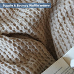 Load image into Gallery viewer, The Fine Living Co. 100% Cotton Waffle Weave Throw Blanket Lightweight Soft and Breathable Throw Blanket for All Season Skin Friendly Blanket for Couch Bed Sofa  50”x70” inches Sand
