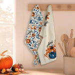 Load image into Gallery viewer, Set of 2 Thankful &amp; Grateful Printed Dish Towels Hand Towels Boho Tea Towels Multifunctional Stylish Absorbent Quick Dry Soft 18  x28  100% Cotton Blue &amp; Orange
