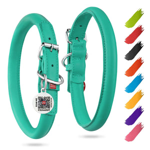 Ultra Soft Rolled Leather Dog Collar for Small Dogs 1316 inch Soft Padded Dog