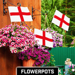 Load image into Gallery viewer, G128 12 Pack Handheld England English Stick Flags  12x18 In  Printed 150D Polyester, Country Flag, Solid Wooden Stick, Spear Gold Tip