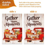 Load image into Gallery viewer, G128 Combo Pack: Garden Flag Stand Black 36 in x 16 in &amp; Garden Flag Fall Decoration Gather Happy Moments Flower Truck 12x18 DoubleSided Blockout Fabric