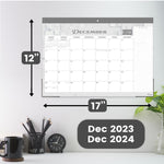 Load image into Gallery viewer, Desk Calendar 2024 17x12 Wall Calendar Thick Paper &amp; Notes Section Runs from December 2023 December 2024 (Gray)