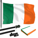 Load image into Gallery viewer, G128  6 Feet Tangle Free Spinning Flagpole (Black) Ireland Brass Grommets Printed 3x5 ft (Flag Included) Aluminum Flag Pole