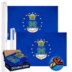 Load image into Gallery viewer, US Air Force Flag 3x5 Ft 2Pack Doublesided Embroidered Polyester By G128
