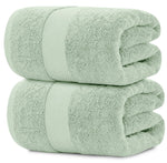 Load image into Gallery viewer, 2 Pack Luxury Bath Sheet Towels Extra Large 35x70 Inch Soft Cotton Mint Green
