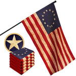 Load image into Gallery viewer, G128 5 Pack: Betsy Ross TeaStained Flag  2x3 Ft  ToughWeave Pro Series Pole Sleeve Embroidered 420D Polyester  Historical Flag, Embroidered Design, High Quality, NO Flagpole Included