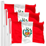Load image into Gallery viewer, Peru Peruvian Flag 3x5 Ft 3Pack 150D Printed Polyester By G128
