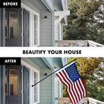 Load image into Gallery viewer, G128  5 Feet Tangle Free Spinning Flagpole (Black) USA American Flag Brass Grommets Spun Polyester 2.5x4 ft (Flag Included) Aluminum Flag Pole