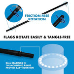 Load image into Gallery viewer, G128 Combo Pack: 6 Ft Tangle Free Aluminum Spinning Flagpole (Black) &amp; Trinidad and Tobago Flag 3x5 Ft, LiteWeave Pro Series Printed 150D Polyester  Pole with Flag Included