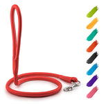 Load image into Gallery viewer, Rolled Leather Dog Leash 4 ft x 0.5 in All Sizes Red