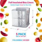 Load image into Gallery viewer, Foil Insulated Box Liners 6 x 6 x 6 Inch 5 Pack Double Layer Insulated Boxes for Frozen Food Leakproof Cold Shipping Boxes for Food. Box for Shipping Frozen Food Fish Meat