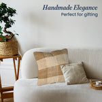 Load image into Gallery viewer, The Fine Living Co. Jute Throw Pillow Covers Braided Decorative Pillow Covers Farmhouse Accent Pillows for Couch Living Room Decor 18 x 18 inch Natural &amp; Ivory 1Pc
