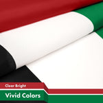Load image into Gallery viewer, G128 5 Pack: United Arab Emirates Emirati Flag  3x5 Ft  Printed 150D Polyester  Indoor/Outdoor, Vibrant Colors, Brass Grommets, Quality Polyester, Much Thicker More Durable Than 100D 75D Polyester