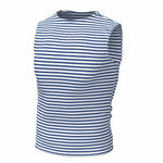 Load image into Gallery viewer, Tank Top Sleeveless Shirt Cotton Light Blue Original Telnyashka 4XL Size
