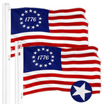 Load image into Gallery viewer, G128 2 Pack: Betsy Ross 1776 Flag  2x3 Ft  ToughWeave Series Embroidered 300D Polyester  Historical Flag, Embroidered Design, Indoor/Outdoor, Brass Grommets