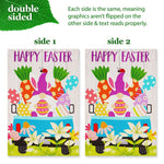 Load image into Gallery viewer, G128 Combo Pack: Garden Flag Stand Black 36 in x 16 in &amp; Garden Flag Happy Easter Decoration Rabbit Gnome in Truck 12x18 DoubleSided Blockout Fabric