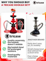 Load image into Gallery viewer, Black Red Hookah set with everything   Hookah Set 2 Hose Hookah – LilOne