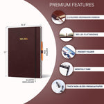 Load image into Gallery viewer, 2025 2026 HARDCOVER Leather Planner Weekly &amp; Monthly   8.5x11 Inches   Academic Planner Business Personal or Student   Pen Holder Thick Paper July 2025   June 2026 (Dark Red)
