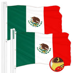 Load image into Gallery viewer, G128 2 Pack: Mexico Mexican Flag  6x10 Ft  ToughWeave Series Embroidered 300D Polyester  Country Flag, Embroidered Design, Indoor/Outdoor, Brass Grommets
