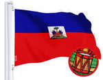 Load image into Gallery viewer, G128 Haiti Haitian Flag  2x3 Ft  StormFlyer Series Embroidered 220GSM Spun Polyester  Country Flag, Embroidered Design, Indoor/Outdoor, Brass Grommets, Heavy Duty, All Weather