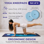 Load image into Gallery viewer, Knee Pads Set of 2 Extra Thick Non Slip Pads for Yoga Pilates &amp; Fitness Ergonomic Design for Joint Protection Lightweight Portable Durable Foam