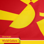 Load image into Gallery viewer, G128 Macedonia Macedonian Flag  3x5 Ft  LiteWeave Pro Series Printed 150D Polyester  Country Flag, Indoor/Outdoor, Vibrant Colors, Brass Grommets, Thicker and More Durable Than 100D 75D Polyester