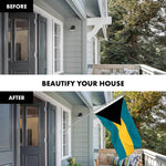Load image into Gallery viewer, G128 Combo Pack: 6 Ft Tangle Free Aluminum Spinning Flagpole (Silver) &amp; Bahamas Bahamian Flag 3x5 Ft, LiteWeave Pro Series Printed 150D Polyester  Pole with Flag Included