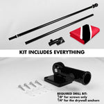 Load image into Gallery viewer, G128 Combo Pack: 6 Ft Tangle Free Aluminum Spinning Flagpole (Black) &amp; Trinidad and Tobago Flag 3x5 Ft, LiteWeave Pro Series Printed 150D Polyester  Pole with Flag Included