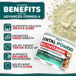 Load image into Gallery viewer, Dog Dental Powder 60 Scoops Breath Freshener with Multivitamin Dog Teeth Cleaning Powder Tartar and Plaque Off Remover for Dogs lab co Probiotics Pet Oral Care Immune Support Vitamins and Supplements