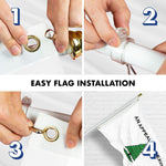 Load image into Gallery viewer, G128 Combo Pack: 6 Ft Tangle Free Aluminum Spinning Flagpole (White) &amp; An Appeal to Heaven Flag 3x5 Ft, ToughWeave Series Embroidered 300D Polyester  Pole with Flag Included