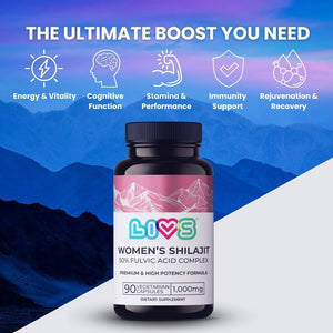 Womens Shilajit Fulvic Acid Complex Pure Himalayan Shilajit Capsules 1000mg of