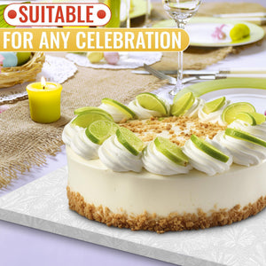 1 4 Sheet Cake Board Rectangle   9.9 x 13.8 Rectangle Cake Boards for Pastries Grease and Moisture Resistant Thick Sturdy Material with Fancy Pattern Easy to Clean Suitable for Any Celebration