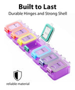 Load image into Gallery viewer, Weekly Pill Organizer 1 time a Day Pill Box 7 Day with Enhanced Waterproof Seal Large compartments Hold Big Vitamins &amp; Supplements Upgraded Locking lids for Home &amp; Travel use Durable Hard case
