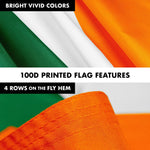 Load image into Gallery viewer, 6 Ft Tangle Free Spinning Flagpole Silver Ireland 3x5 ft Brass Grommets Printed
