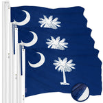 Load image into Gallery viewer, G128 3 Pack: South Carolina SC State Flag  2x3 Ft  ToughWeave Series Embroidered 300D Polyester  Embroidered Design, Indoor/Outdoor, Brass Grommets