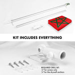 Load image into Gallery viewer, G128 Combo Pack: 6 Feet Tangle Free Spinning Flagpole (Silver) Morocco Moroccan Flag 3x5 ft Printed 150D Brass Grommets (Flag Included) Aluminum Flag Pole