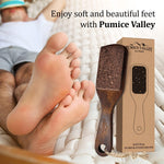 Load image into Gallery viewer, Pumice Stone Foot Brush Scrubber Wooden Pedicure Foot File with Handle for Dry Dead Skin Corn &amp; Callus Remover for Feet Foot Scraper Exfoliating Brush for Heels Elbows Hands
