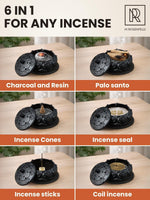 Load image into Gallery viewer, Ceramic Incense Burner and Censer with Ash Catcher Incense Holder for Charcoal Frankincense Resin and Cone Incense Heat Resistant