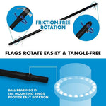 Load image into Gallery viewer, G128 Combo Pack: 6 Ft Tangle Free Spinning Flagpole (Black) &amp; Thin Line Civil Services Flag 3x5 Ft Printed 150D Polyester, Brass Grommets (Flag Included) Aluminum Flag Pole
