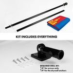 Load image into Gallery viewer, G128 Combo Pack: 6 Ft Tangle Free Aluminum Spinning Flagpole (Black) &amp; Mongolia Mongolian Flag 3x5 Ft, LiteWeave Pro Series Printed 150D Polyester  Pole with Flag Included