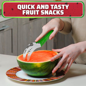 Watermelon Slicer Cutter Tool – Durable Stainless Steel Blade Watermelon Cutter with Ergonomic Handle  Slice or Cube Cantaloupe & Honeydew Quick Mess Free Prep for Summer Snacks Parties & BBQs