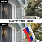 Load image into Gallery viewer, G128 Combo Pack: 6 Ft Tangle Free Aluminum Spinning Flagpole (White) &amp; Russia Russian Ensign Flag 3x5 Ft, LiteWeave Pro Series Printed 150D Polyester  Pole with Flag Included