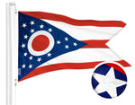Load image into Gallery viewer, G128 Combo Pack: American USA Flag 4x6 Ft &amp; Ohio OH State Flag 4x6 Ft  Both ToughWeave Series Embroidered Polyester, Embroidered Design, Indoor/Outdoor, Brass Grommets