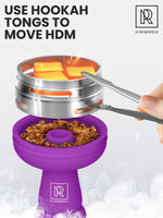 Load image into Gallery viewer, Premium Purple Silicone Hookah Bowl Set – Universal Phunnel Hookah Head Bowl for Perfect Heat Management – Durable, EasytoClean Hookah Top with Tongs – Shisha Bowl for Smooth Airflow &amp; Max Flavor
