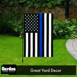 Load image into Gallery viewer, G128 Combo Pack: Garden Flag Stand Black 36x16 Inch &amp; Garden Flag Thin Blue Line 12x18 Inch