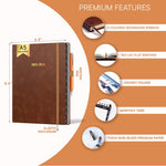 Load image into Gallery viewer, 2025 2026 HARDCOVER Leather Planner Weekly &amp; Monthly   6.5 * 8.5 Inches   Academic Planner Business Personal or Student   Pen Holder Thick Paper July 2025   June 2026 (Dark Brown)

