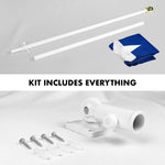 Load image into Gallery viewer, G128  6 Feet Tangle Free Spinning Flagpole (White) Puerto Rico Flag Brass Grommets Embroidered 3x5 ft (Flag Included) Aluminum Flag Pole